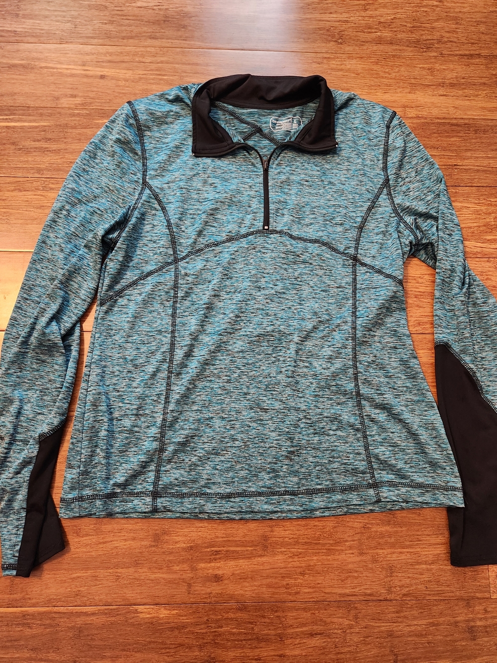 be inspired Women's Long Sleeve Blue Quarter Zip Pullover Top Shirt Jacket Large